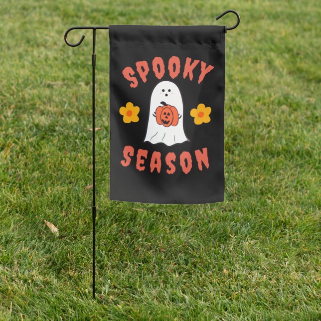 Spooky Season Ghost Garden Flag (In SItu)