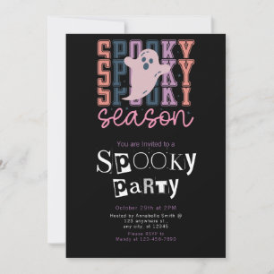Spooky Season Ghost Minimalist Halloween Party Invitation
