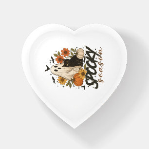 Spooky Season Ghost Retro Spooky Floral Halloween  Paperweight