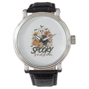 Spooky Season Ghost Retro Spooky Floral Halloween Watch
