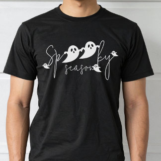 Spooky Season Ghost Shapes Typography Halloween T-Shirt
