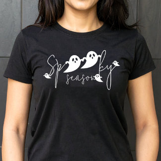 Spooky Season Ghost Silhouettes Script Halloween T-Shirt