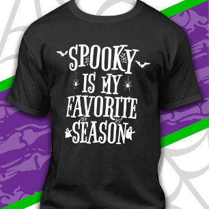 Spooky Season Ghosts Bats Spiders Happy Halloween T-Shirt