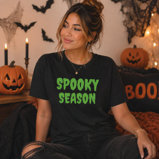 Spooky Season Green Halloween Typography T-Shirt Tri-Blend Shirt