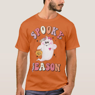 Spooky Season Groovy HalloweenGhost Pumpkin Spice T-Shirt