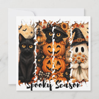 Spooky Season Halloween Cat Greeting Card