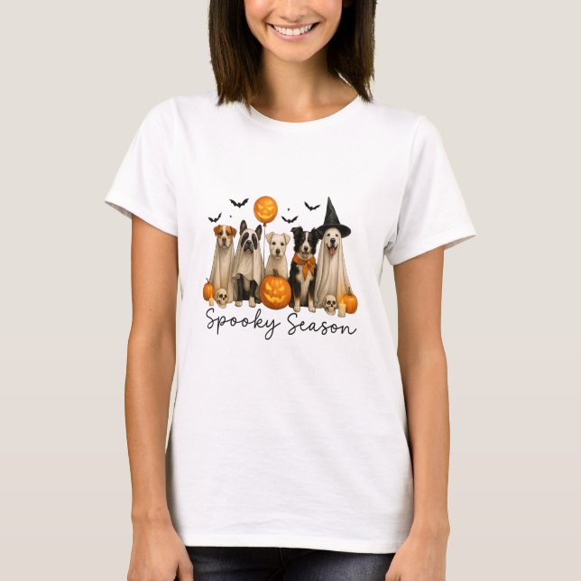 Spooky Season Halloween Dog T-Shirt (Front)