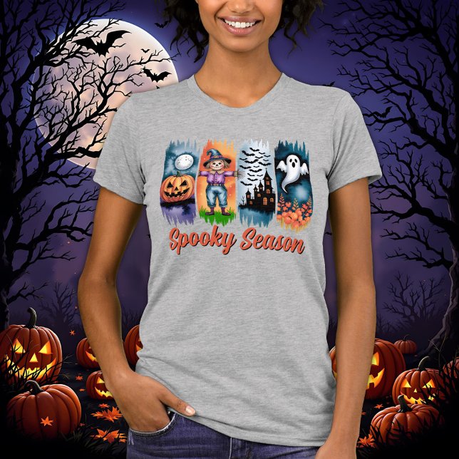 Spooky Season Halloween Fall Autumn Brush Strokes T-Shirt (Creator Uploaded)