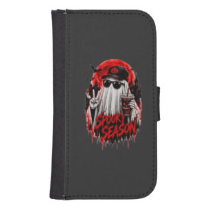 Spooky Season Halloween Ghost Gothic Pumpkin Desig Galaxy S4 Wallet Case