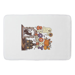 Spooky Season Halloween Ghost Pumpkin Black Cat Ha Bath Mat