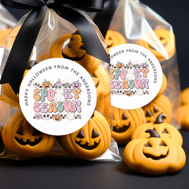 Spooky Season Halloween Groovy Treat Bag Sticker (Creator Uploaded)