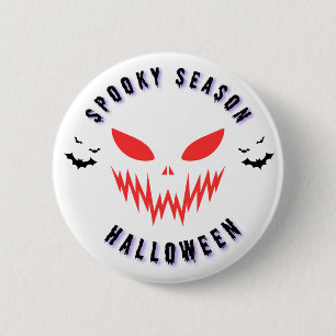 Spooky Season Halloween Mask Graphic T-Shirt Button