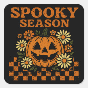 Spooky Season Halloween Pumpkin Square Sticker