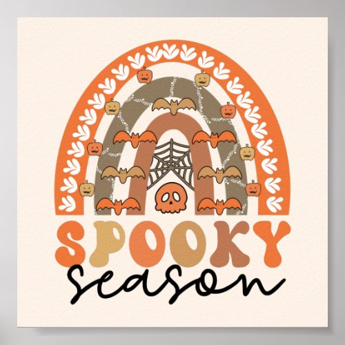 Spooky Season Halloween Rainbow Fall  Poster