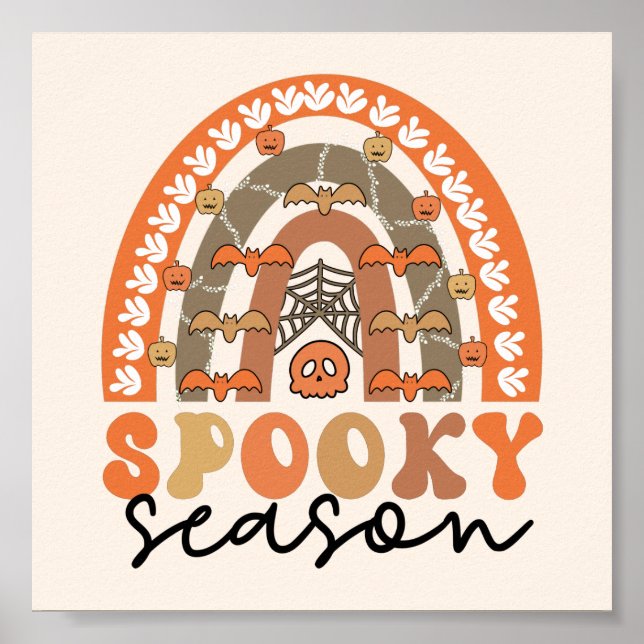 Spooky Season Halloween Rainbow Fall  Poster (Front)