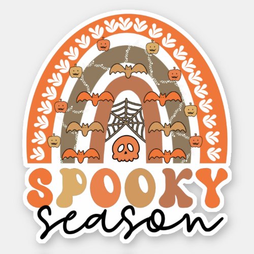 Spooky Season Halloween Rainbow Fall Sticker