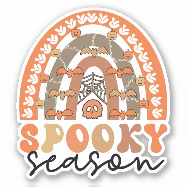 Spooky Season Halloween Rainbow Fall Sticker (Front)