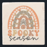 Spooky Season Halloween Rainbow Fall  Stone Coaster<br><div class="desc">Spooky Season Rainbow Fall Halloween design</div>