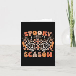 Spooky Season Halloween Skeleton Costume Retro Gro Card