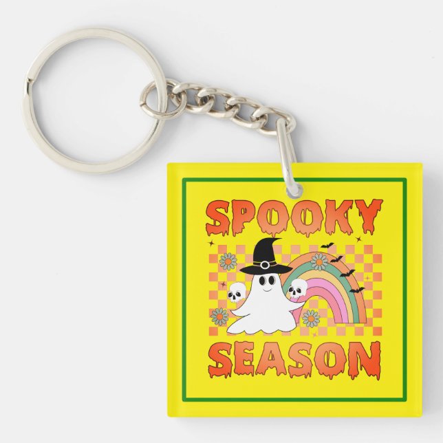 Spooky Season Halloween Vibes-45634 Keychain (Front)