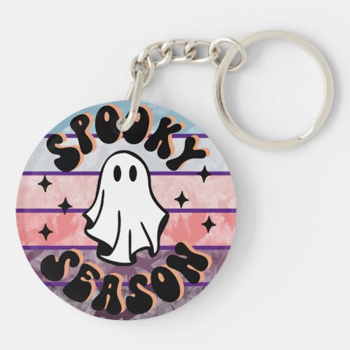 Spooky Season Halloween White Sheet Ghost Keychain