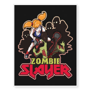 Spooky Season Halloween Zombie Slayer Kid Temporary Tattoos