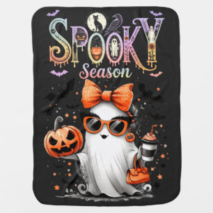 Spooky Season Iridescent Halloween Baby Blanket