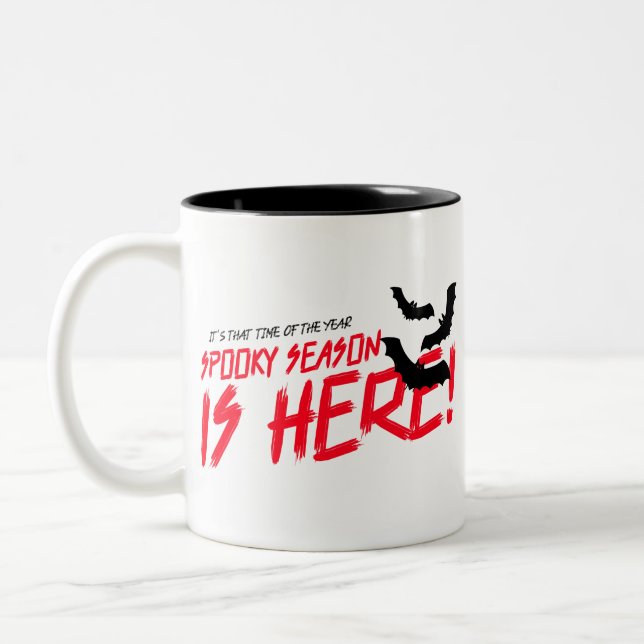 Spooky Season Is Here Classic Mug – Halloween Bats (Left)