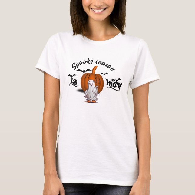 Spooky season is here funny halloween T-Shirt (Front)