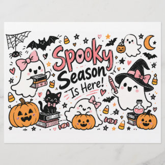 Spooky Season Is Here Halloween Whiteboard Doodle Letterhead