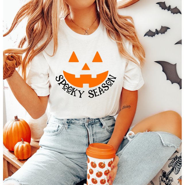 Spooky Season Jack O Lantern Halloween T-Shirt Tri-Blend Shirt (Creator Uploaded)