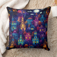 Spooky Season Neighborhood at Night