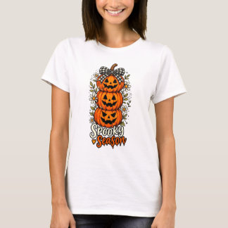 Spooky Season Pumpkin Stack Halloween T-Shirt