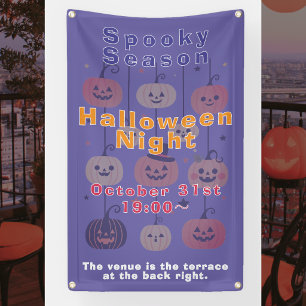 Spooky Season Purple Halloween Night Jack-O'-Lante Banner