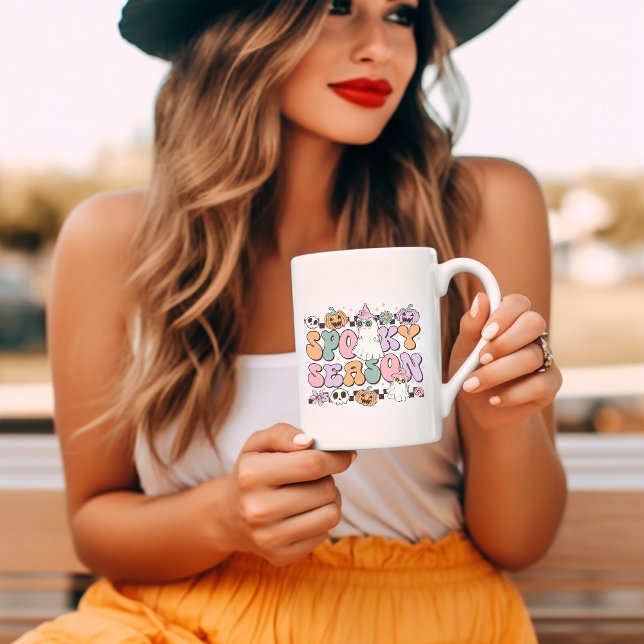 Spooky Season Retro Groovy Halloween Coffee Mug (Creator Uploaded)