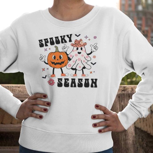 Spooky Season Retro Groovy Halloween Design Sweatshirt