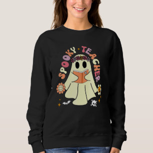 Spooky Season Retro Spooky Teacher Halloween Costu Sweatshirt