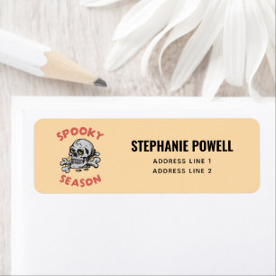 Spooky Season Scary Skull Halloween Label