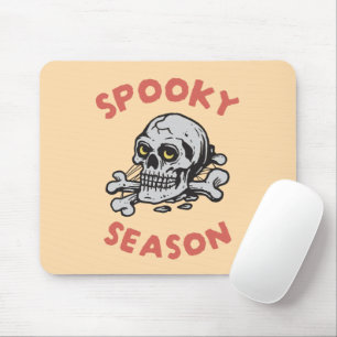Spooky Season Scary Skull Halloween Mouse Pad
