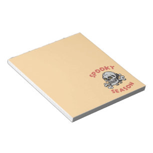Spooky Season Scary Skull Halloween  Notepad