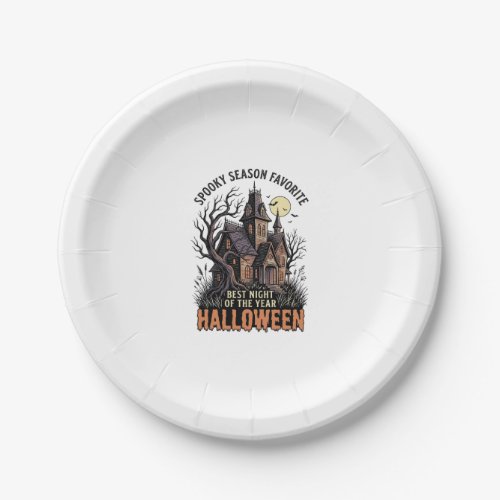 Spooky Season Shirt Haunted Manor Vintage Engravin Paper Plates