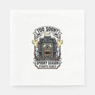 Spooky Season Shirt Vintage Engraving Halloween De Napkins