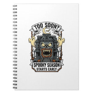 Spooky Season Shirt Vintage Engraving Halloween De Notebook