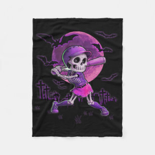 Spooky Season Softll Halloween Skeleton Girl Fleece Blanket