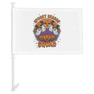 Spooky Season Squad Cute Ghost Halloween Shirt_1 Car Flag