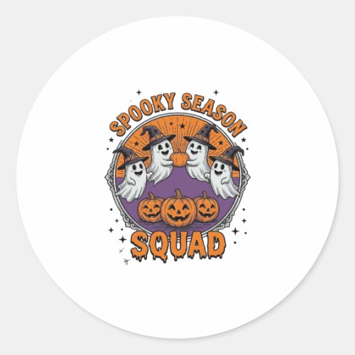 Spooky Season Squad Cute Ghost Halloween Shirt_1 Classic Round Sticker