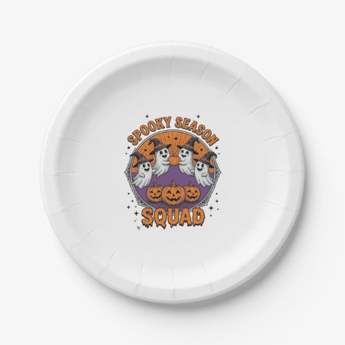 Spooky Season Squad Cute Ghost Halloween Shirt_1 Paper Plates