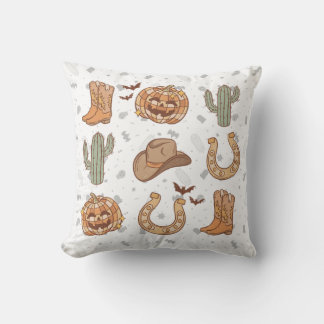 Spooky Season Throw Pillow, Halloween Pumpkin Deco Pillow