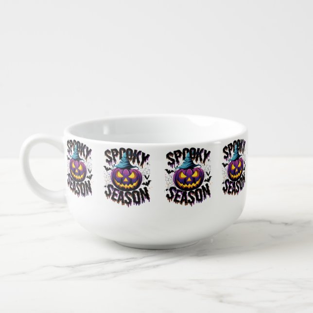 Spooky Season Unleashed Halloween Soup Mug (Right)
