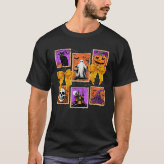 Spooky Season Vibes Halloween Ghost Pumpkin Men Wo T-Shirt